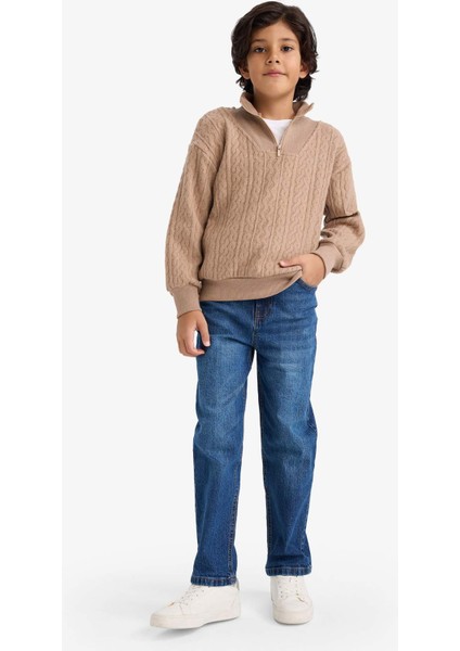 Erkek Çocuk Yarım Fermuarlı İçi Yumuşak Tüylü Sweatshirt G3674A825CW fiyatları