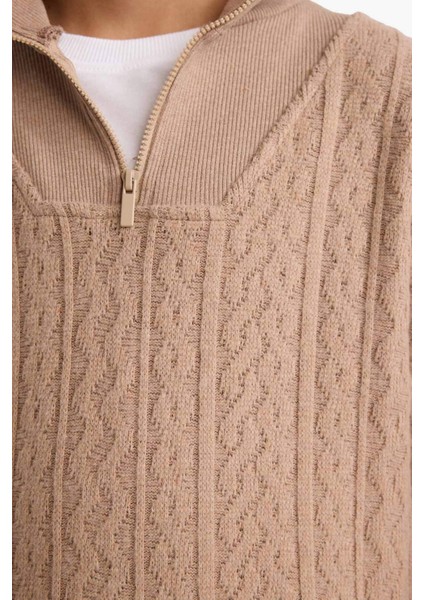 Erkek Çocuk Yarım Fermuarlı İçi Yumuşak Tüylü Sweatshirt G3674A825CW fırsatları