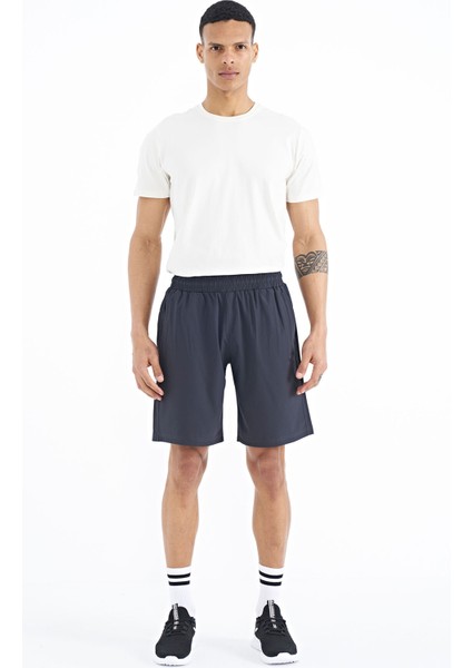 Antrasit Yan Cep Detaylı Lastikli Erkek Şort - 81238