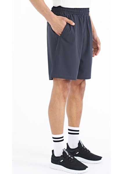 Antrasit Yan Cep Detaylı Lastikli Erkek Şort - 81238