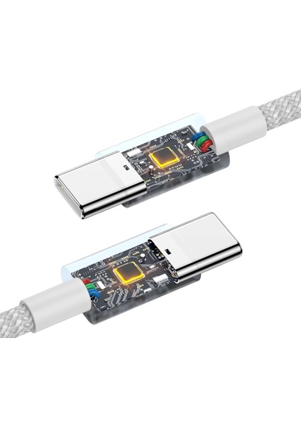 Type C-C, Örgülü, Güçlendirilmiş Boyun, 60WATT Pd Hızlı Şarj Kablosu, iPhone 15/16 ve Android Için modelleri