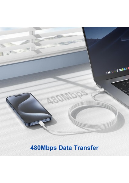 Type C-C, Örgülü, Güçlendirilmiş Boyun, 60WATT Pd Hızlı Şarj Kablosu, iPhone 15/16 ve Android Için indirimleri