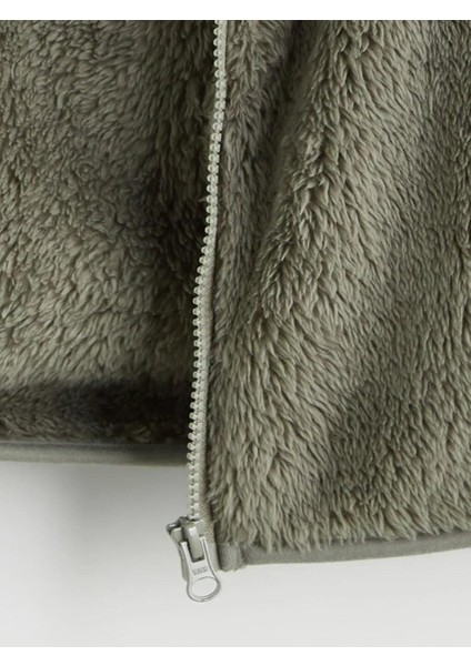 Kapüşonlu Pelüş Kız Çocuk Fermuarlı Sweatshirt (W5) modelleri