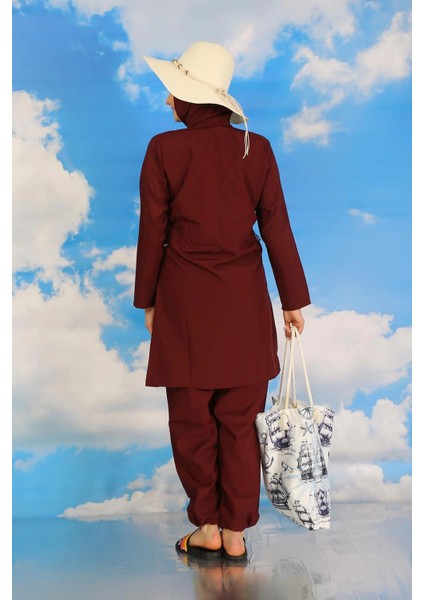 Giyim Kadın Tam Tesettür Bordo Mayo indirimleri