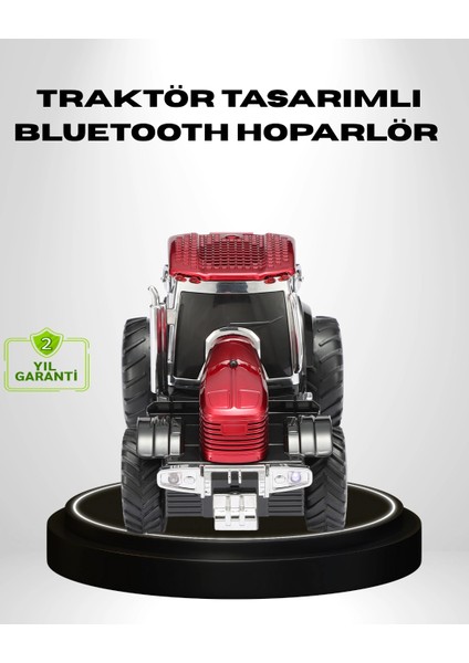 Bfs Retro Traktör Tasarımlı Kablosuz Hoparlör USB Tf Aux Fm Destekli