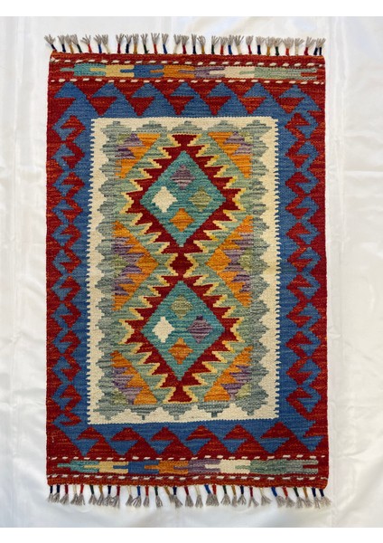 El Dokuma Afgan Yün Kilim Kök Boya