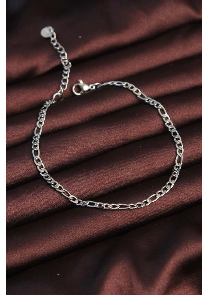 Bfs 316L Çelik Gümüş Renk Kuş Gözü Erkek Zincir Bileklik