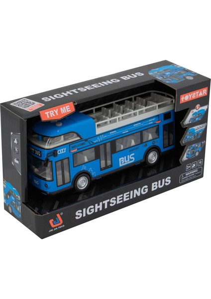 Sesli Işıklı Sürtmeli Büyük Boy Eğitici Oyuncak Araba Gezi Otobüsü