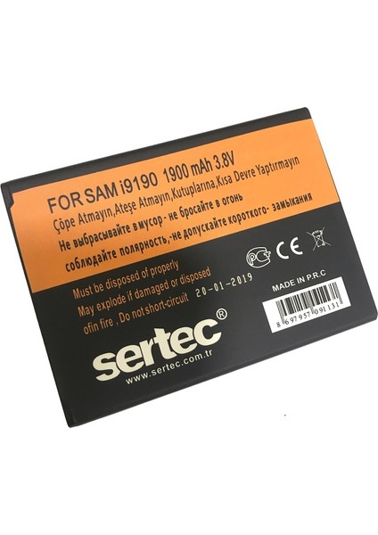 Samsung GALAXY S4 MINI i9190 / J1 2016 Uyumlu Batarya