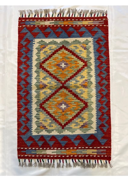 El Dokuma Afgan Yün Kilim Kök Boya