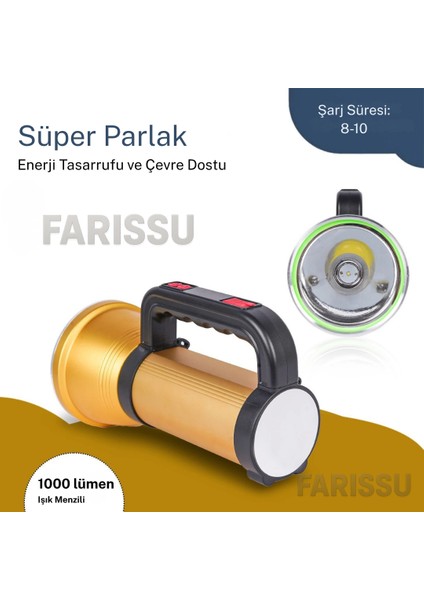 Everton RT-S050 Şarjlı Güçlü Işık Projektör El Feneri 50W 1000 Lümen Powerbank Özellikli indirimleri