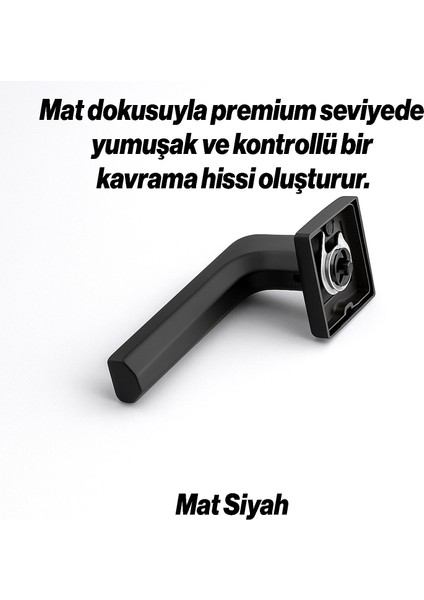 Oda Kapı Kolu Seti Kare Rozetli Sessiz Mekanizma Uyumlu Şık Iç Kulp Takımı Mat Siyah Modern modelleri