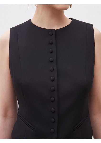 Yeni Sezon Bisiklet Yaka Krep Kadın Klasik Yelek modelleri