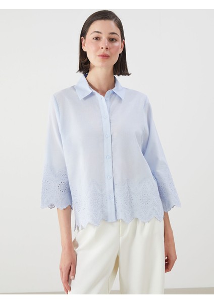 Yeni Sezon Ajurlu Brode Kadın Gömlek
