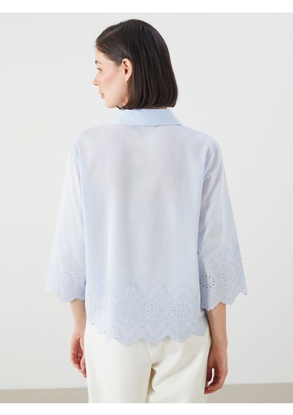 Yeni Sezon Ajurlu Brode Kadın Gömlek fırsatları