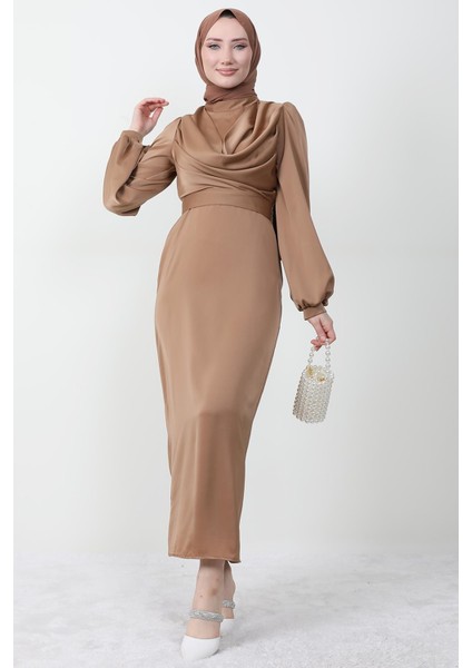 Naz Tesettür Abiye Elbise Sütlükahve fiyatları