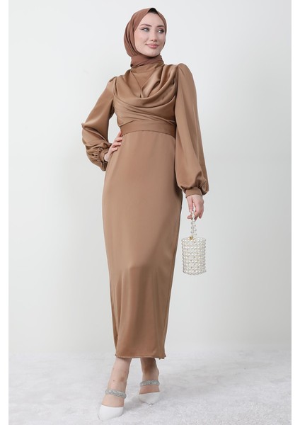 Naz Tesettür Abiye Elbise Sütlükahve fırsatları