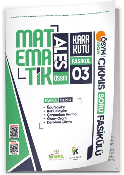 2026 ALES Matematik Kara Kutu 3.Fasikül ÖSYM Çıkmış Soru ÜSLÜ-KÖKLÜ SAYILAR-DENKLEM ÇÖZME ModülerSet