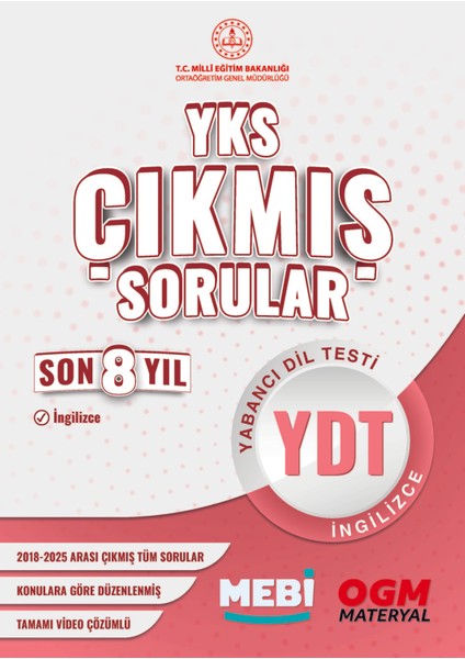 Yks-Ydt Çıkmış Sorular Son 8 Yıl 2018-2025 (Meb)