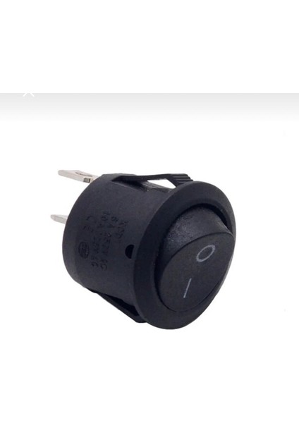 10 Adet 23MM Yuvarlak 2 Pin Anahtar Buton Kcd1 Siyah Plastik Mini Açma Kapama On / Off modelleri