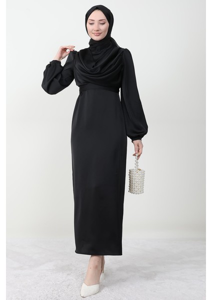Naz Tesettür Abiye Elbise Siyah fırsatları
