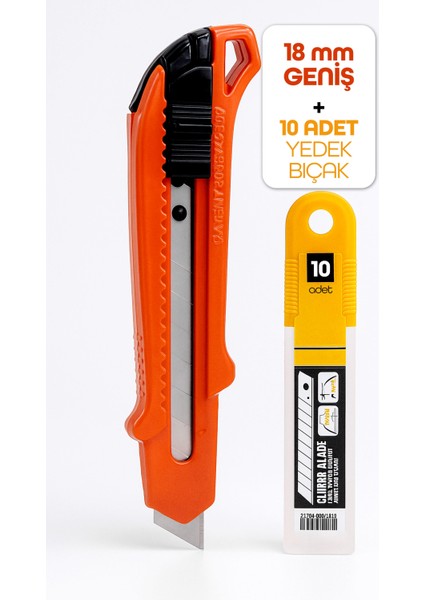 Profesyonel 18MM Metal Maket Bıçağı + 10 Adet Yedek Bıçak Seti Geniş Ağız indirimleri