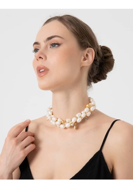 Üçlü Incili Kolye - Inci Kolye