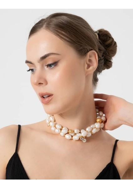 Üçlü Incili Kolye - Inci Kolye modelleri