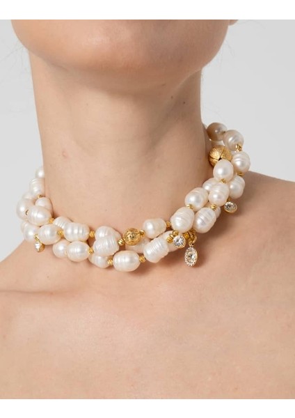 Üçlü Incili Kolye - Inci Kolye