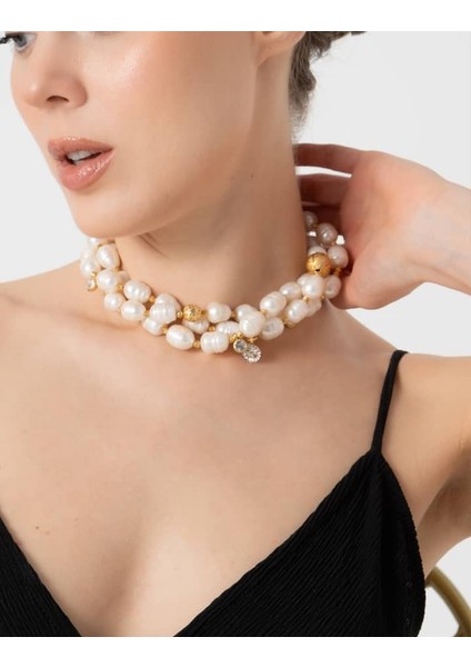 Üçlü Incili Kolye - Inci Kolye