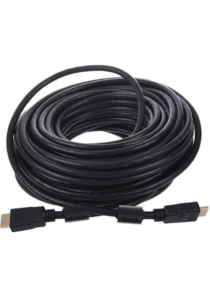 G-507FS Plastik Düz Siyah 20 Metre Gold Poşetli HDMI Kablo