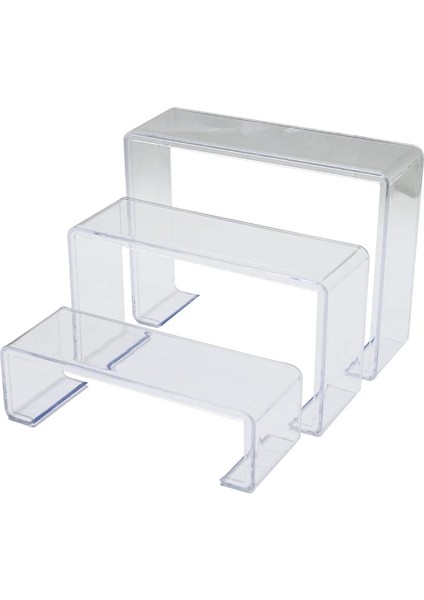 Ieg® Poşetli̇ 3 Boy Merdi̇ven Teşhi̇r Ayak Yüksekli̇k: 6-11.5-16.5cm Derinli̇k: 6.5cm En: 19.5-20.5-21.5