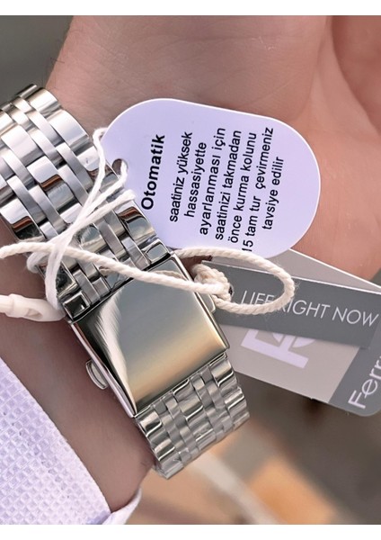 Ferrucci Otomatik ve Kurmalı Güneş ve Mehtap Kadranlı Çelik Kordonlu Erkek Kol Saati BFC.03606.2 fırsatları