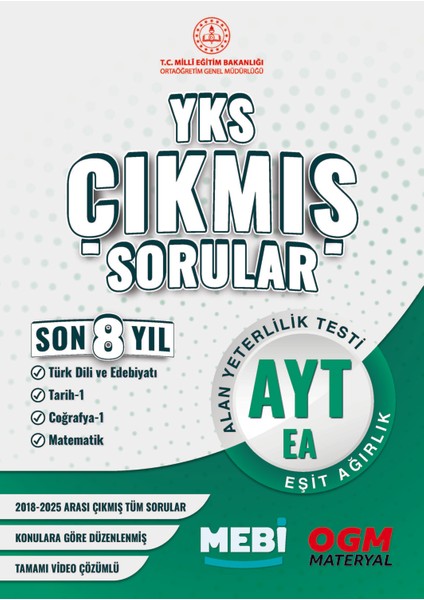 AYT-EA Çıkmış Sorular Son 8 Yıl 2018-2025 (MEB)