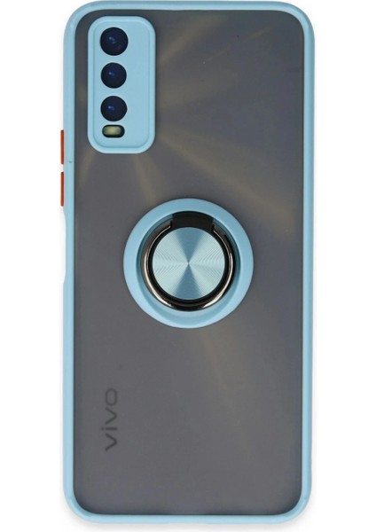 Ieg Vivo Y11S Kılıf Montreal Yüzüklü Silikon Kapak - Buz Mavi