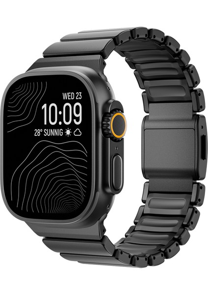 Watch Ultra 49MM Zore KRD-149 Titanyum Silikon Kordon - Siyah