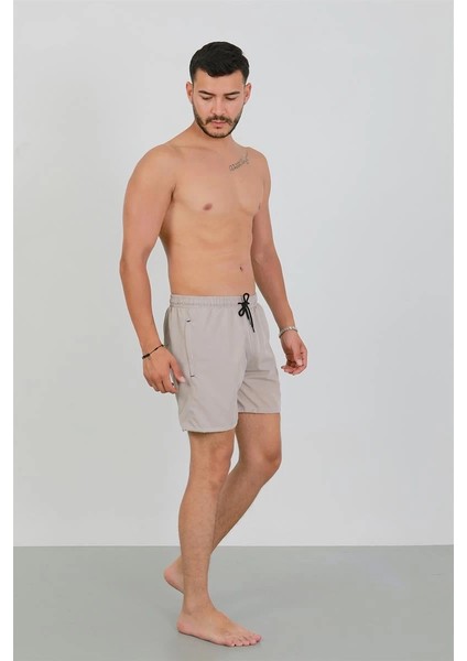 Giyim Erkek Fermuarlı Cepli Deniz Şortu Bej modelleri