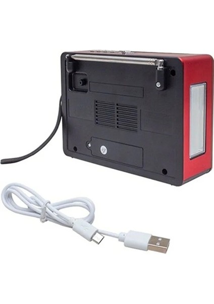 Nostaljik Vintage Tam Bant Fm Radyo Usb/aux/sd Retro Bluetooth Hoparlör Saatli Fenerli Müzik Kutusu Ist