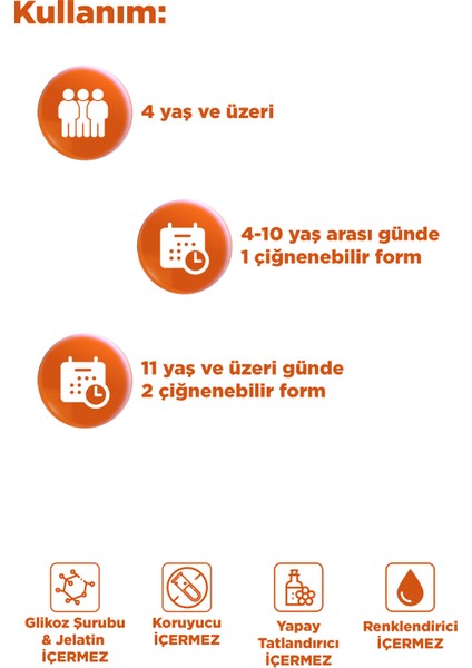 Gummies 60X2 Çiğnenebilir Form – Bağışıklık – Aile Boyu Kullanım - Beta Glukan, C, D Vitamini, Çinko fırsatları