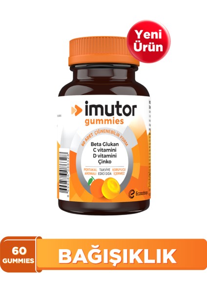 Gummies 60 Çiğnenebilir Form – Bağışıklık – Aile Boyu Kullanım - Beta Glukan, C, D Vitamini, Çinko