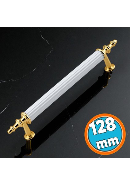 Metal Kulp Mobilya Çekmece Dolap Kapak Kulpu Dayanıklı Kulbu Kulpları 128 mm Gold Altın Beyaz