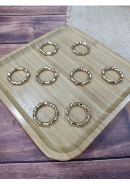 Çanta Aksesuar 3 cm Köşeli Yaylı Halka (8 Adet)