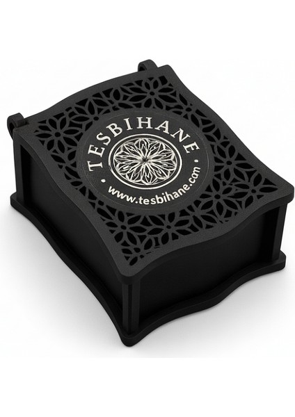 Hediye Notu Yazılı Siyah Ahşap Kolye Küpe Bileklik Set Takı Kutusu - M2