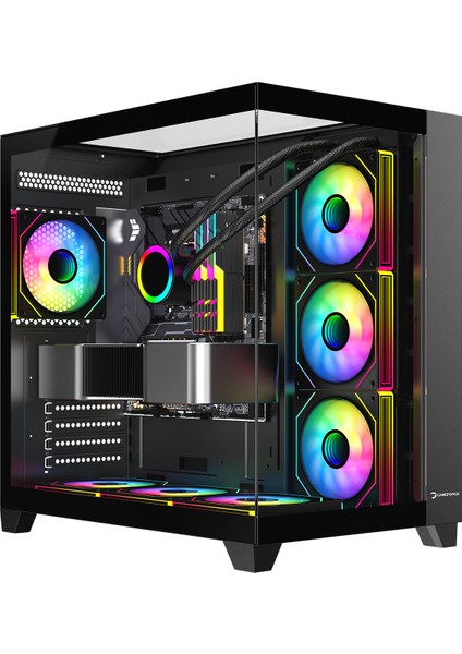 Warcry Topglass 750W 4xargb Temperli Cam Atx Siyah Gaming (Oyuncu) Kasa