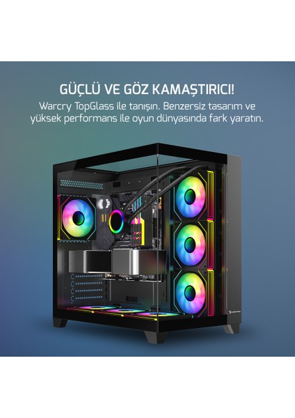 Warcry Topglass 750W 4xargb Temperli Cam Atx Siyah Gaming (Oyuncu) Kasa fiyatları