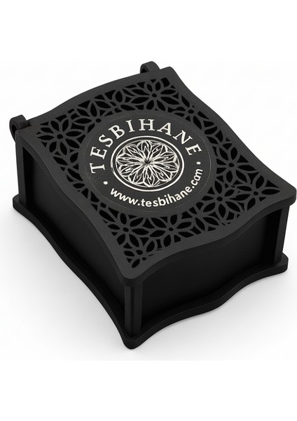 Hediye Notu Yazılı Siyah Ahşap Kolye Küpe Bileklik Set Takı Kutusu - M3