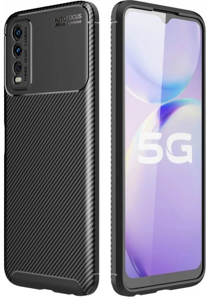 Ieg Vivo Y11S Kılıf Auto Focus Karbon Kapak - Siyah