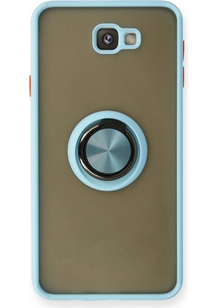 Ieg Samsung Galaxy J7 Prime Kılıf Montreal Yüzüklü Silikon Kapak - Buz Mavi
