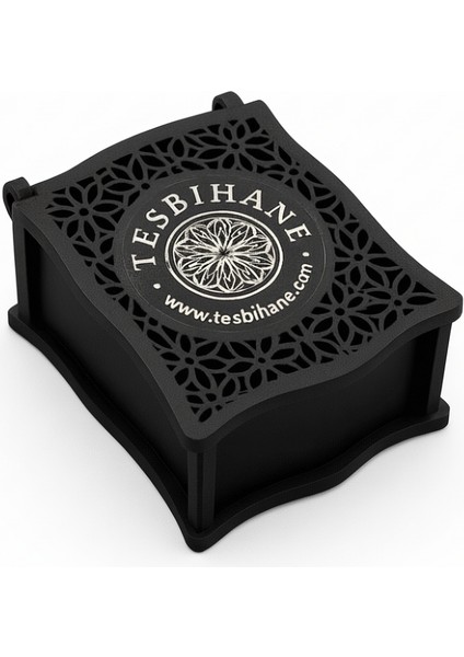 Hediye Notu Yazılı Siyah Ahşap Kolye Küpe Bileklik Set Takı Kutusu - M4