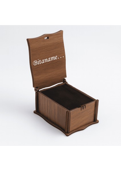 Hediye Notu Yazılı Kahverengi Ahşap Kolye Küpe Bileklik Set Takı Kutusu - M1 fiyatları